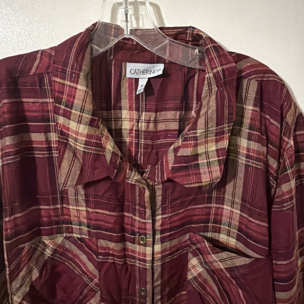 Catherines Button Down Shirt Size 3X Long Sleeve - Picture 2 of 8